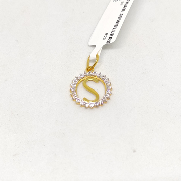 18k Gold S Alphabet Pendant by Rajasthan Jewellers Private Limited