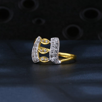 22KT Gold CZ Ladies Designer Ring LR1370