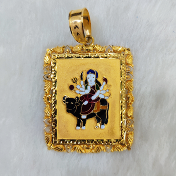 916 Gold Fancy Gent's Verai Maa Minakari Pendant