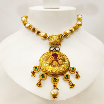 Antique gold plated flower style with hanging moti...