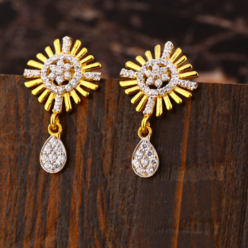 916 CZ Women's Stylish  Hallmark  Gold Earring LFE...