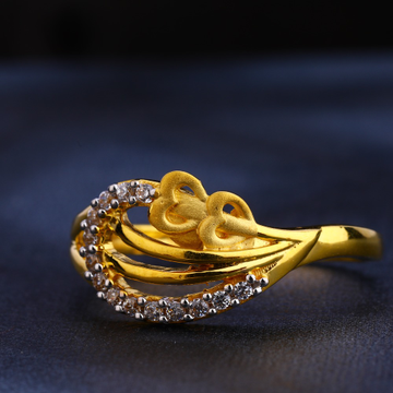 916 Gold  CZ Designer Ladies Ring LR365