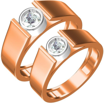 18 KT rose gold diamond  couple ring