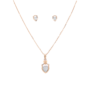 Classy Rose Gold And Diamond Pendant And Earrings...