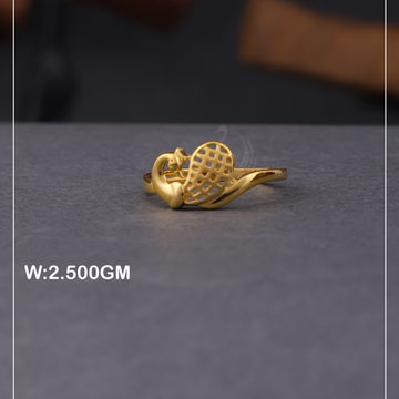 916 Gold Classy Peacock Design Ring PLR09 by 