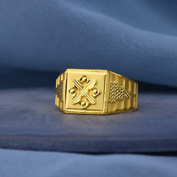 916 Gold Mens Gorgeous Plain Ring MPR228
