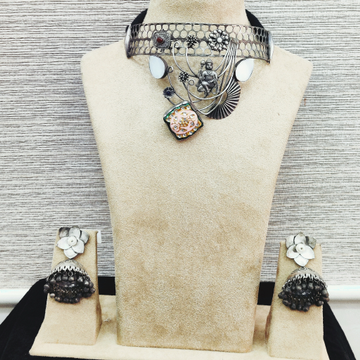Oxidised Antique Necklace Set