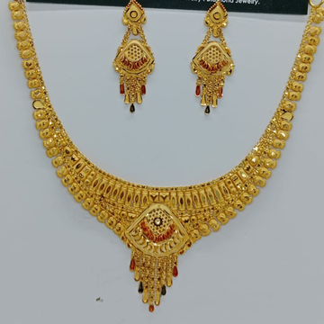 22K Gold Necklace Set For Wedding by 