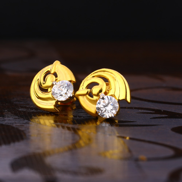916 Gold Ladies Designer Solitaire Earring LSE203