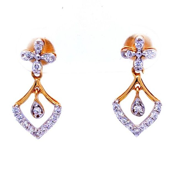 Nayasha floral dangling diamond earring in gold 18...