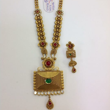 22K(916)Gold Ladies Antique Long Necklace Set by Sneh Ornaments