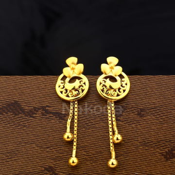 916 Gold CZ Designer Ladies Plain Earrings LPE370