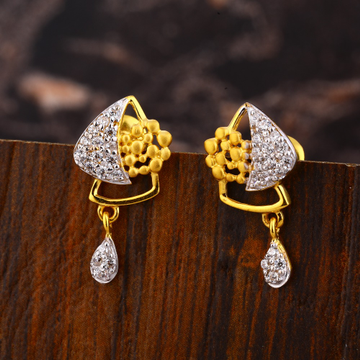 916 Gold CZ Ladies Delicatre Diamond Earring LFE48...