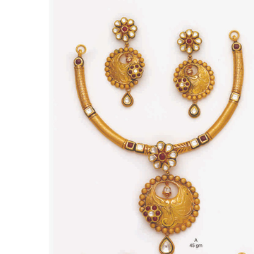 22 KT Gold Designer Necklace Set by 