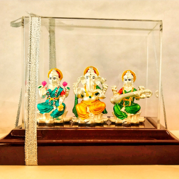 999 Emerald Trimurti ,Ganesh-Laxmi-Sarswati Silver... by Pratima Jewellers