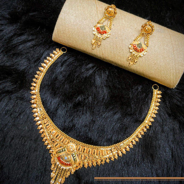 916 Gold Necklace set with tops by Narayan Jewellers