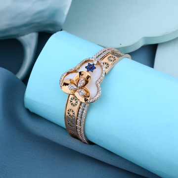 750 Rose Gold CZ Hallmark Ladies Kada RLKB457