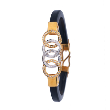 916 Gold Leather Belt Bracelet by 