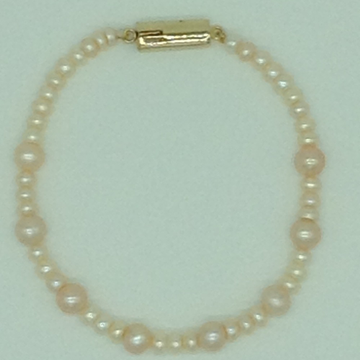 Peach Flat Pearls 1 Layers Bracelet JBG0126