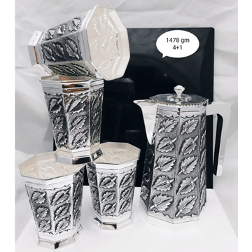 92.5 pure silver leaf designer shape jug glasses s...