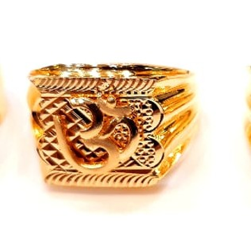 22 kt gold casting om pattern men's ring by Aaj Gold Palace