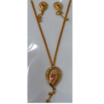 22kt Gold Cz Casting chain pendant Set by 