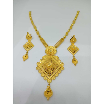 22kt yellow gold light weight necklace set bj-n018 by 