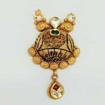 22 kt gold oxidised designer pendant by 