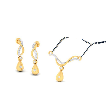 22k gold cz archade pendant set by 