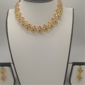 Multicolour CZ Syones Tear Drop Necklace Set JNC0053