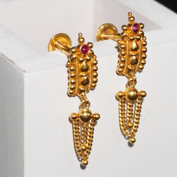 916 gold fancy earrings for women