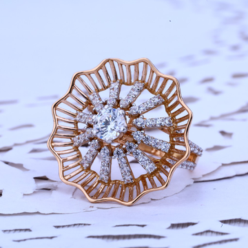 Rose Gold Solitaire Ladies Designer Ring-RLR241