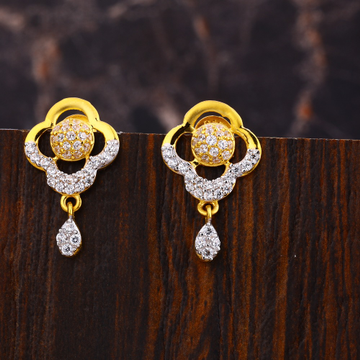 916 Gold CZ Women's Classic Hallmark Fancy Earring...