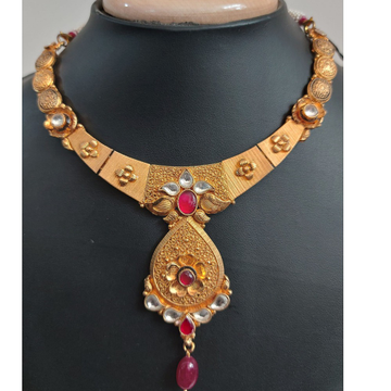 916 Gold Attractive Necklace PJ-3032 by Parshwa Jewellers
