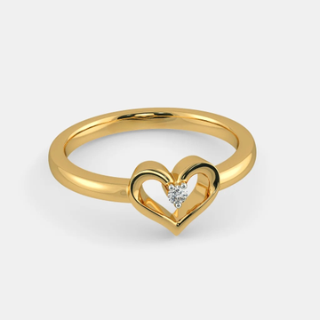 22k gold heart shape single stone ladies ring by 