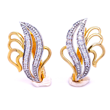 Leaf bali style diamond earring for women