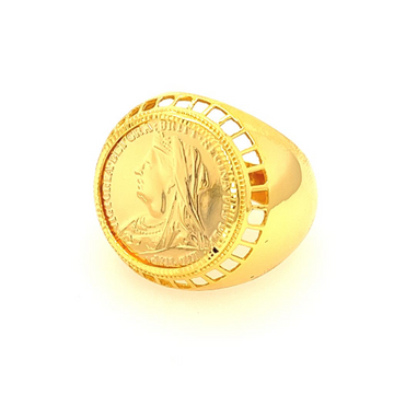 Gold Ring 1955 Cinco Pesos 22K Gold Mexican Coin, 39 Ct Diamond Bezel 14K  Sz 8 | eBay