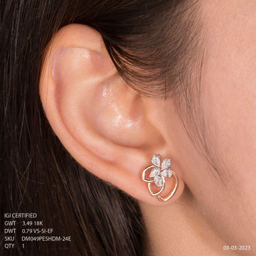 18K Gold Designer Diamond Earring