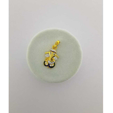 22KT Yellow Gold Fancy Ganesh Pendant by 
