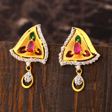 22CT Gold CZ  Women's Gorgeous  Hallmark Earring L...