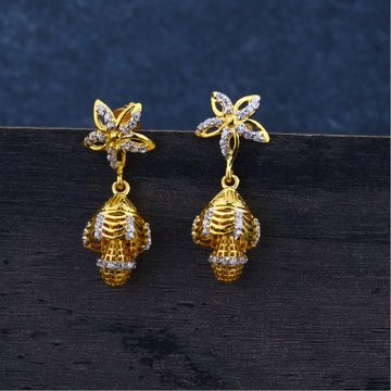 Ladies 22K Gold Jummar Diamond Earrings -LJE94