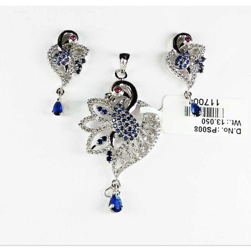 925 Sterling Silver Peacock Shaped Pendant Set