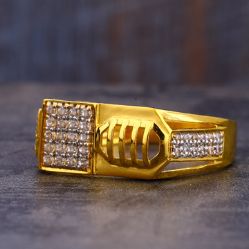 22CT CZ Gold Designer Hallmark Gentlemen's Ring MR...