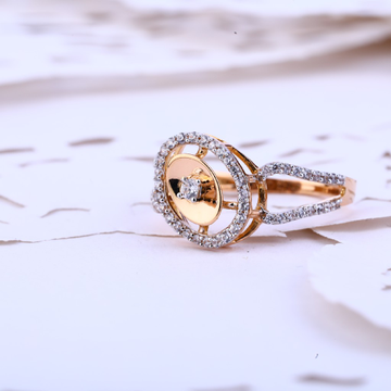 18K Ladies Rose Gold Fancy Ring-RLR386