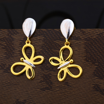 Ladies 22K Gold Designer Plain Earring -LPE217