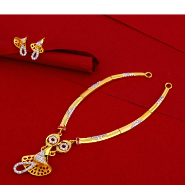916 CZ Ladies' Exclusive Gold Necklace Set LN108