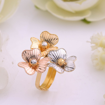 Ruby and Diamond Rose Gold Flower Ring | Lee Michaels Fine Jewelry
