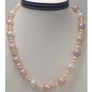 Freshwater multicolour round adison flat pearls mala JPM0204