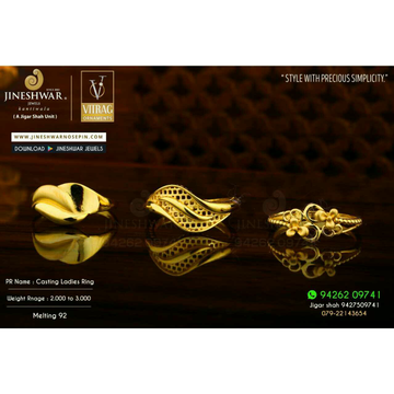 916 Attractive Designer Plain Gold Ladies Ring LRG...