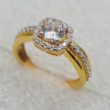22k gold cz square shape ring by Sangam Jewellers